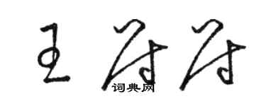骆恒光王尉尉草书个性签名怎么写