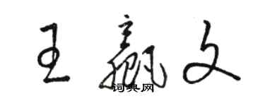 骆恒光王赢文草书个性签名怎么写