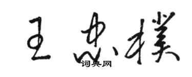 骆恒光王忠朴草书个性签名怎么写