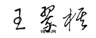 骆恒光王翠棋草书个性签名怎么写