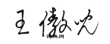 骆恒光王傲儿草书个性签名怎么写