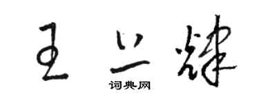 骆恒光王上辉草书个性签名怎么写