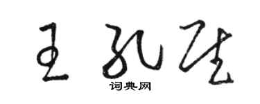 骆恒光王孔慰草书个性签名怎么写