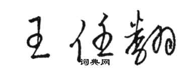 骆恒光王任翻草书个性签名怎么写