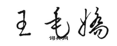 骆恒光王毛娇草书个性签名怎么写