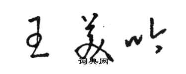 骆恒光王美吟草书个性签名怎么写