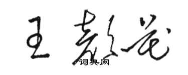 骆恒光王颜花草书个性签名怎么写