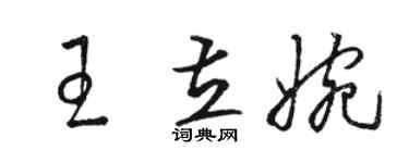 骆恒光王立婉草书个性签名怎么写