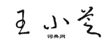 骆恒光王小芝草书个性签名怎么写