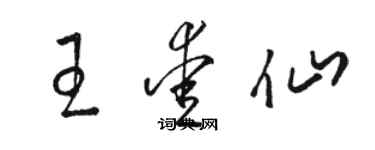 骆恒光王爱仙草书个性签名怎么写
