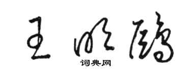 骆恒光王明鸥草书个性签名怎么写