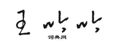 骆恒光王吟吟草书个性签名怎么写