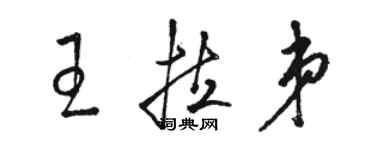 骆恒光王拉弟草书个性签名怎么写