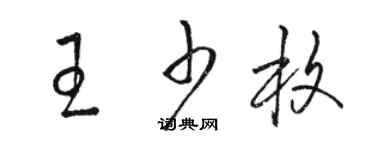 骆恒光王少枚草书个性签名怎么写