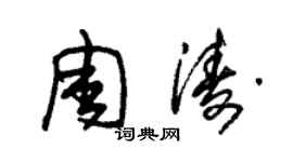 朱锡荣周涛草书个性签名怎么写