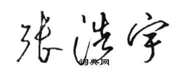 骆恒光张浩宇草书个性签名怎么写