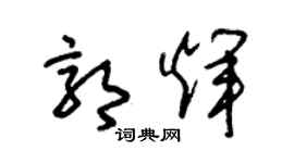 朱锡荣郭辉草书个性签名怎么写