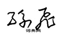朱锡荣孙飞草书个性签名怎么写