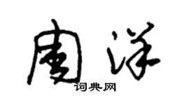 朱锡荣周洋草书个性签名怎么写