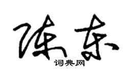 朱锡荣陈东草书个性签名怎么写