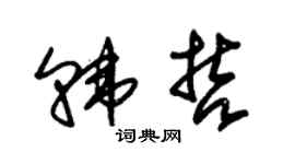 朱锡荣韩哲草书个性签名怎么写