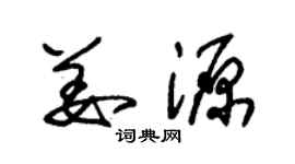 朱锡荣姜源草书个性签名怎么写