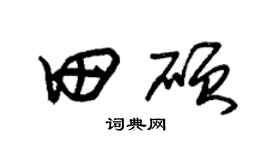 朱锡荣田硕草书个性签名怎么写