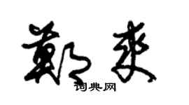 朱锡荣郑爽草书个性签名怎么写
