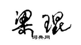 朱锡荣梁琨草书个性签名怎么写