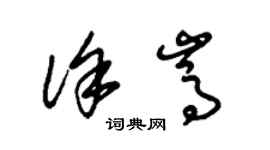 朱锡荣徐嵩草书个性签名怎么写