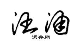朱锡荣汪涌草书个性签名怎么写