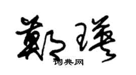 朱锡荣郑瑛草书个性签名怎么写