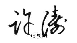 骆恒光许涛草书个性签名怎么写