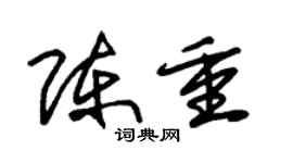 朱锡荣陈重草书个性签名怎么写