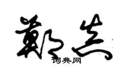 朱锡荣郑真草书个性签名怎么写
