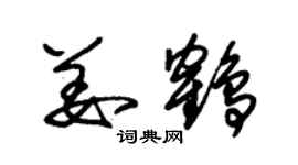 朱锡荣姜鹤草书个性签名怎么写