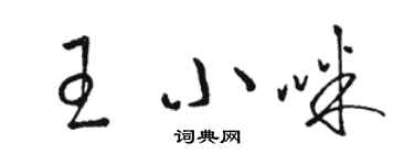 骆恒光王小咪草书个性签名怎么写