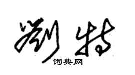 朱锡荣刘特草书个性签名怎么写