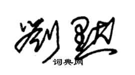 朱锡荣刘默草书个性签名怎么写