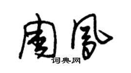 朱锡荣周凤草书个性签名怎么写