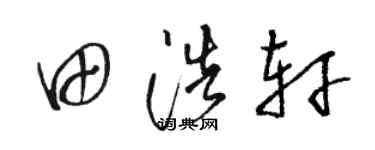骆恒光田浩轩草书个性签名怎么写