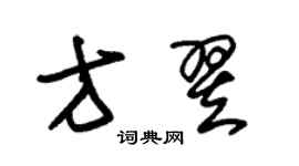 朱锡荣方翌草书个性签名怎么写