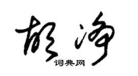 朱锡荣胡净草书个性签名怎么写