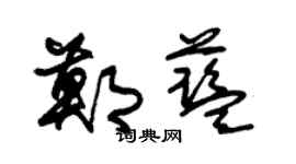 朱锡荣郑蓝草书个性签名怎么写