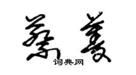 朱锡荣蔡菱草书个性签名怎么写
