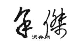 骆恒光余杰草书个性签名怎么写
