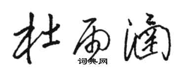 骆恒光杜雨涵草书个性签名怎么写