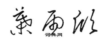 骆恒光叶雨欣草书个性签名怎么写