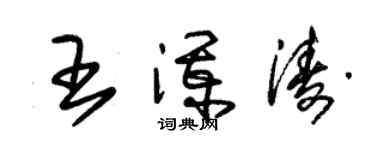朱锡荣王澜涛草书个性签名怎么写