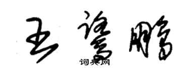 朱锡荣王鹭鹏草书个性签名怎么写